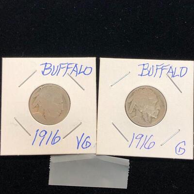 Lot 65 - 2 1916 Buffalo Nickels