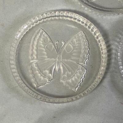 Lot 74 - (2) Sets of Glass Coasters EAPC and Butterfly