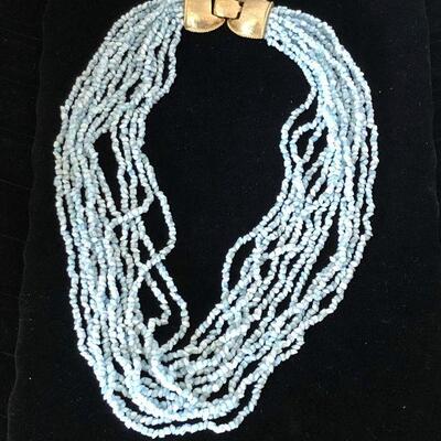 Lot 86 - Multi-Strand Blue Seed Beaded Necklace
