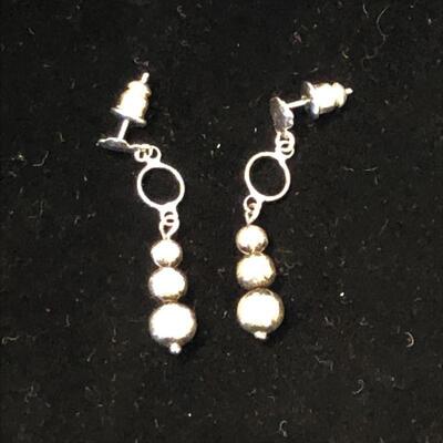 Lot 91 - Silver Ball Dangle Earrings