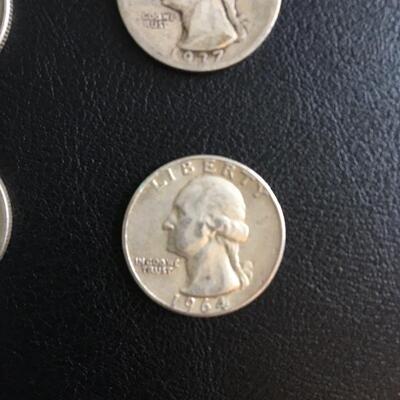 Collection of 9 Vintage Silver Quarters Pre 1965