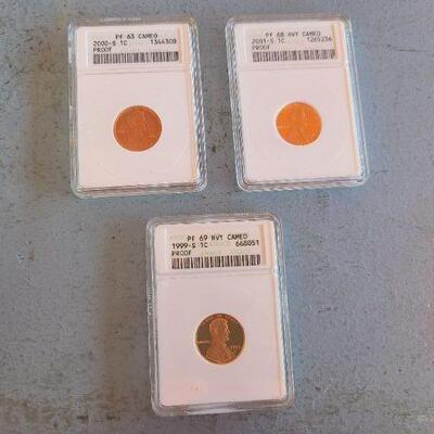 Three Proof Lincoln Cents