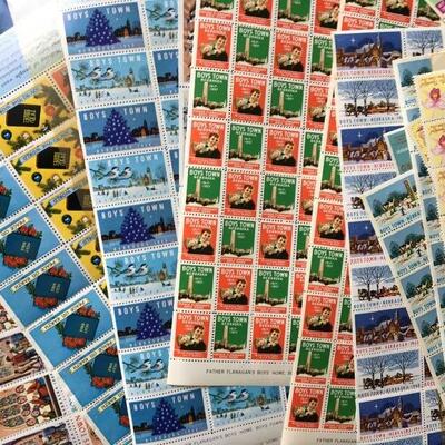 Vintage Collection of Mid Century Annual Seal Stamps Lot #2 of 30+ Sheets