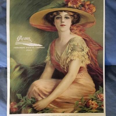 Vintage 11 x 15 Beer Poster PENN CONSUMERS BREWING Co. PA
