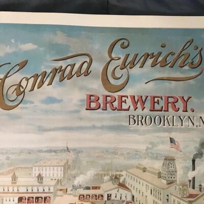 Vintage 11 x 15 Beer Poster EURICHâ€™S BREWING BROOKLYN NY