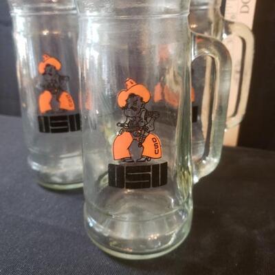 OSU Cowboys Tall Glass Beer Stein