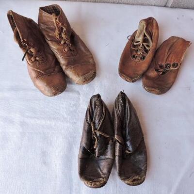 LOT 53  THREE PAIRS OF CHILD'S VINTAGE SHOES