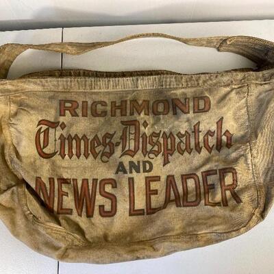 Vintage Richmond Times Dispatch And News Leader Paperboy Canvas Bag