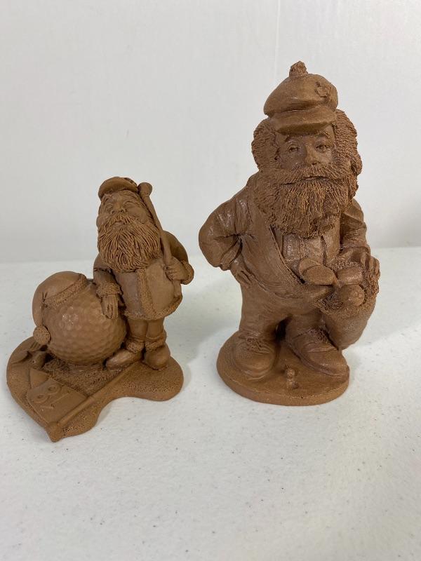 Vintage Phillip Gunter Pecan Resin Golf Santa Figurines UnPainted | EstateSales.org
