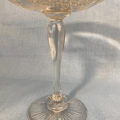 Antique Hawkes Cut / Etched Crystal Compote APB 