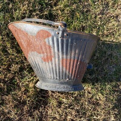 Vintage Coal Bucket Galvanized Bucket