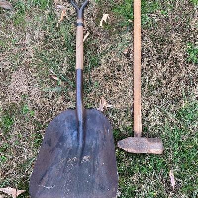 Antique Sledge Hammer and Shovel 