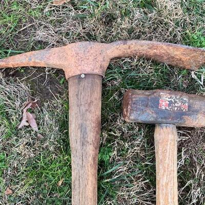 Antique Vintage Tools Pitchfork Pick Digging Bar Sledge