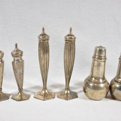 Assorted Silver Salt & Pepper Shakers 