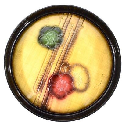 Painted Wooden Serving Tray - 13"
