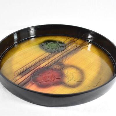 Painted Wooden Serving Tray - 13"