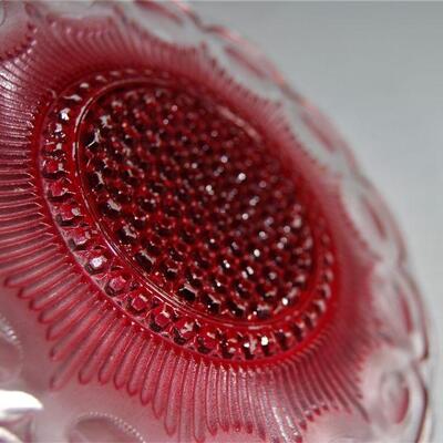 Pink Flower Glass Appetizer Plate Set/8
