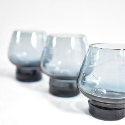 Cobalt Smoked Etched Sake Shot Glass Set/5