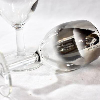 Silver Smoked Rim Stemware Set/4