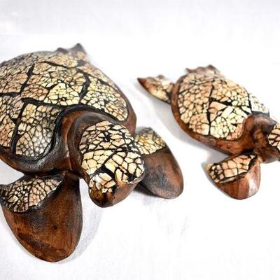 Wood & Shell Sea Turtle Set