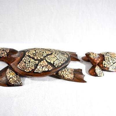 Wood & Shell Sea Turtle Set