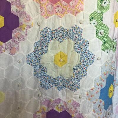 Vintage Grandmother's Garden Quilt (Full/Queen)