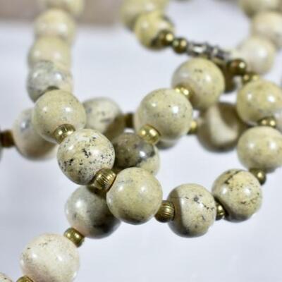 Vintage Costume Jewelry Assortment - Cream & Gold