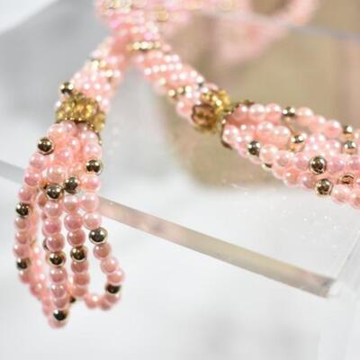 Vintage Costume Jewelry Assortment - Pink & Gold