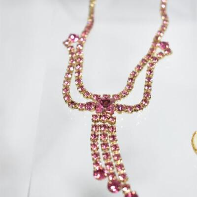 Vintage Costume Jewelry Assortment - Pink & Gold