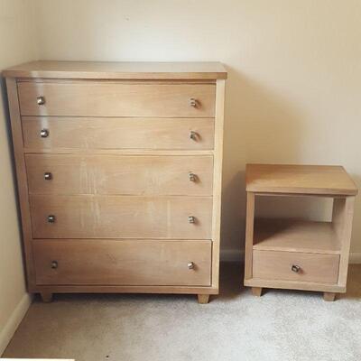 Lot 7 - Kent-Coffey Side Table and Tall Dresser