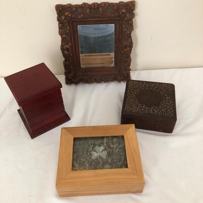 Lot 14 - Jewelry Boxes & Mirror