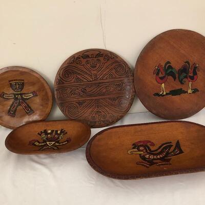 Lot 16 - Wooden Platters & Plates