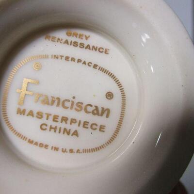Lot 3 - Vintage Franciscan Gladding McBean  Renaissance Crown Grey with Gold Border 48 Pieces