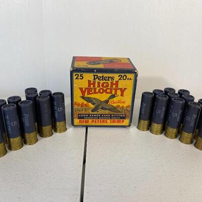 Vintage Paterson High Velocity 21 Shotgun Shells and box