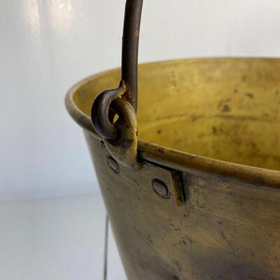 Antique 1870 Large Spun Brass Apple Butter Cauldron 