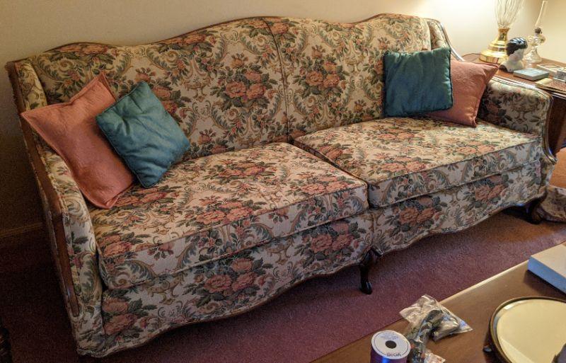 Living room couch Needlepoint fabric 74" wide (20)