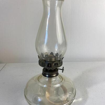 Vintage Anchor Hocking Clear Glass Oil Lamp