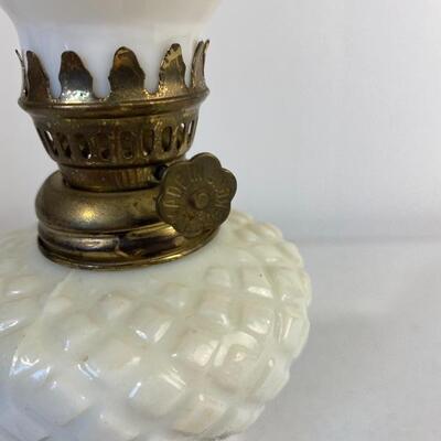 Vintage Miniature Milk Glass Oil Lamp