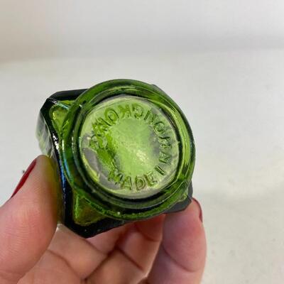 Vintage Avocado Green Miniature Oil Lamp 