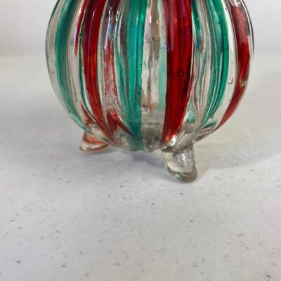 Vintage Green Red Oil Lamp Miniature 