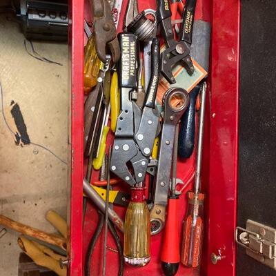 Roll Around Tool Box Top Bottom Includes Contents 