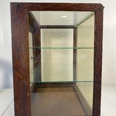 Antique Countertop Wood Frame Glass Store Display 