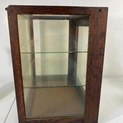 Antique Countertop Wood Frame Glass Store Display 
