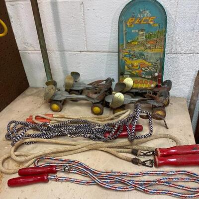 Vintage Toys Jump Ropes Skates Wolverine Toy Auto Marble Game 