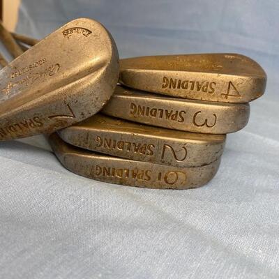 5 Vintage Robert Jones Jr. Spalding Iron Golf Clubs 