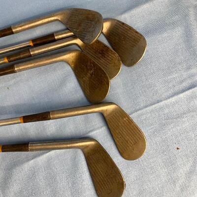 5 Vintage Robert Jones Jr. Spalding Iron Golf Clubs 