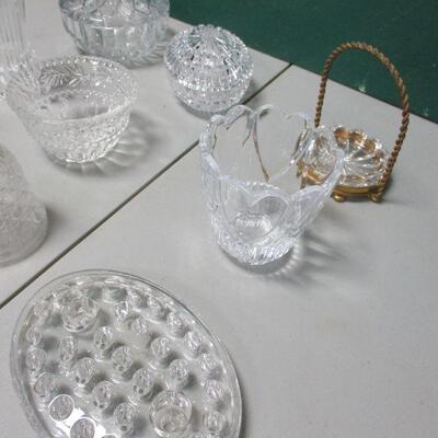Lot 69 - Clear Glass Candy Dish - Trinket Dish - Vases & More