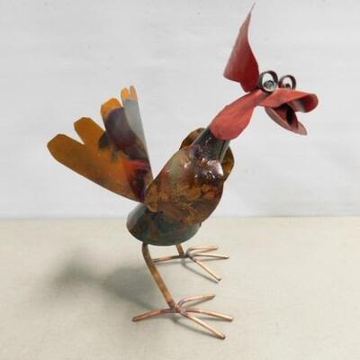Whimsical Hand Crafted Copper Metal Rooster 10