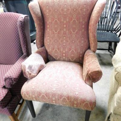 Upholstered Wing Back Chair by Ethan Allen
