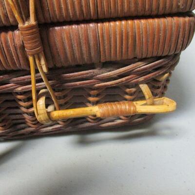 Lot 79 - Wicker Basket With Faux Fruit & Vegetables 